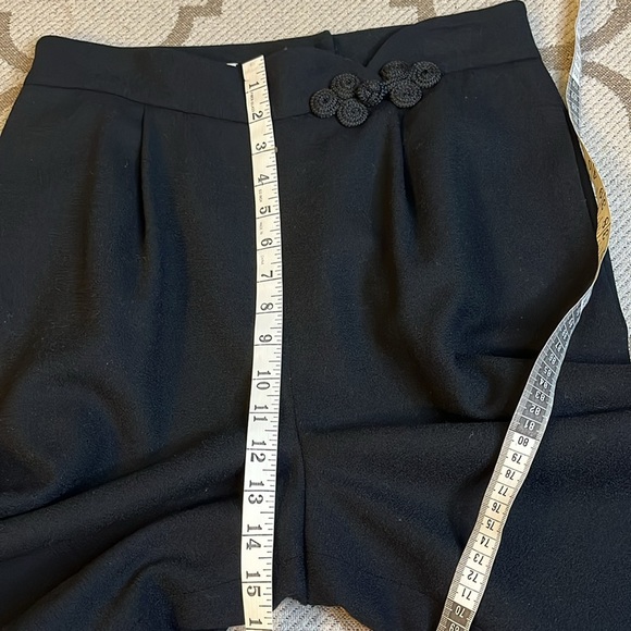 Amanda Fielding wool high waisted Pleated knotted waist detail trouser pants - Picture 9 of 16